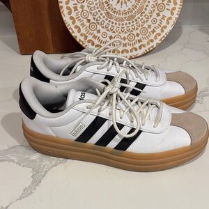 Adidas Women's White, Black, and Tan Athletic Shoes